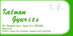 kalman gyurits business card